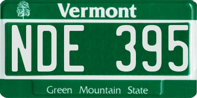 VT license plate NDE395