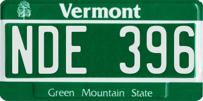 VT license plate NDE396