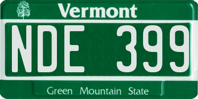 VT license plate NDE399