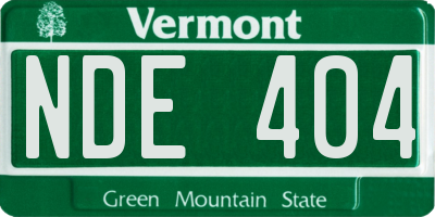 VT license plate NDE404