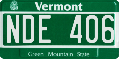 VT license plate NDE406