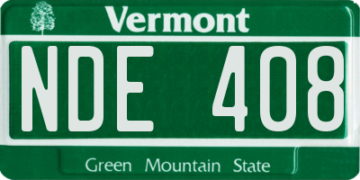 VT license plate NDE408