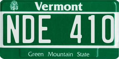 VT license plate NDE410