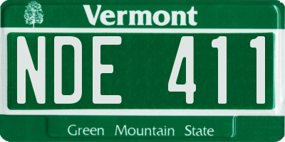 VT license plate NDE411