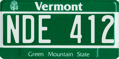 VT license plate NDE412