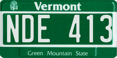VT license plate NDE413