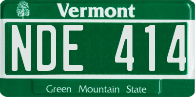 VT license plate NDE414