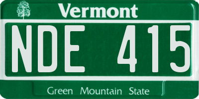 VT license plate NDE415