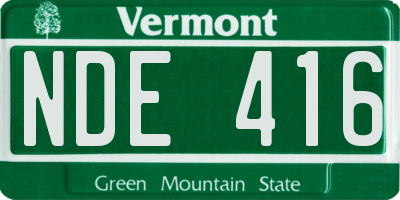 VT license plate NDE416