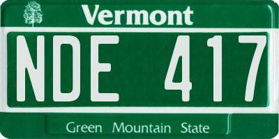 VT license plate NDE417