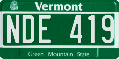 VT license plate NDE419