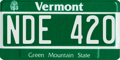 VT license plate NDE420