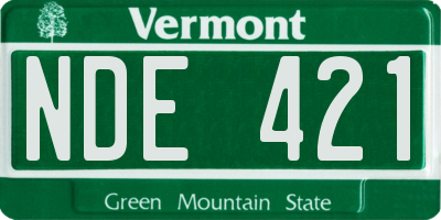 VT license plate NDE421