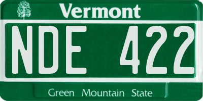 VT license plate NDE422