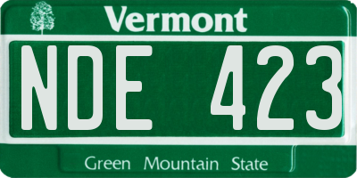 VT license plate NDE423