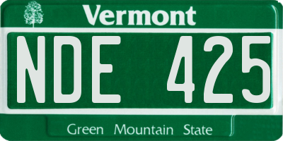 VT license plate NDE425