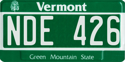 VT license plate NDE426