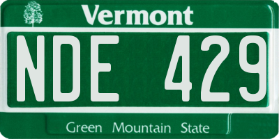 VT license plate NDE429