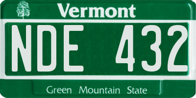 VT license plate NDE432
