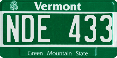 VT license plate NDE433