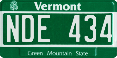 VT license plate NDE434