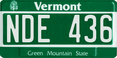 VT license plate NDE436