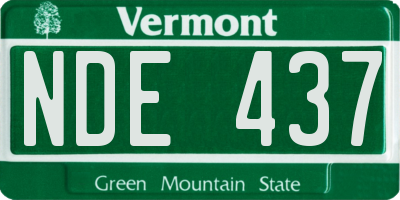 VT license plate NDE437