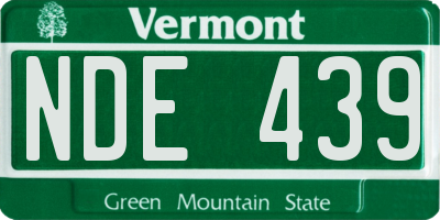 VT license plate NDE439