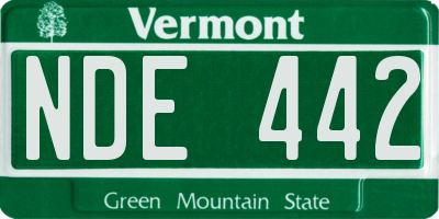 VT license plate NDE442