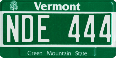 VT license plate NDE444