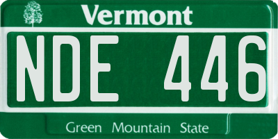 VT license plate NDE446