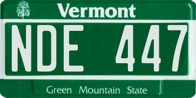 VT license plate NDE447
