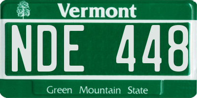 VT license plate NDE448