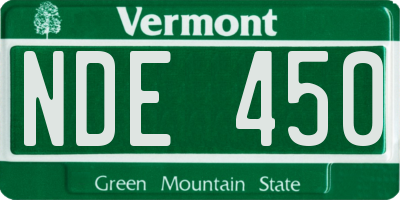 VT license plate NDE450