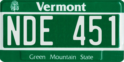 VT license plate NDE451