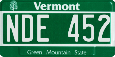 VT license plate NDE452