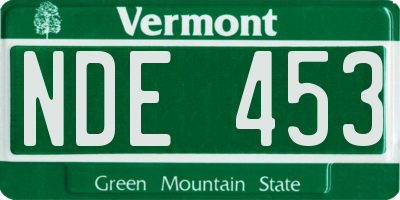 VT license plate NDE453