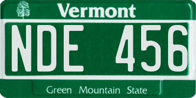 VT license plate NDE456