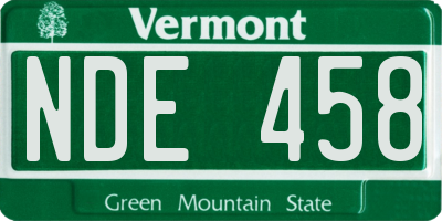 VT license plate NDE458