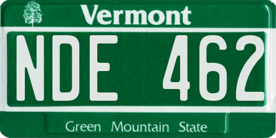 VT license plate NDE462