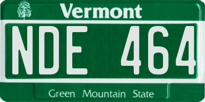 VT license plate NDE464