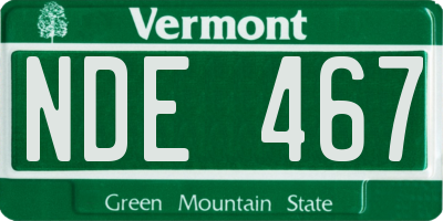 VT license plate NDE467
