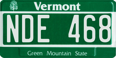 VT license plate NDE468