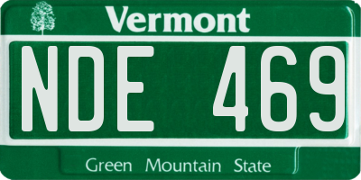VT license plate NDE469