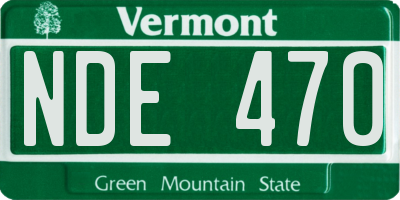 VT license plate NDE470