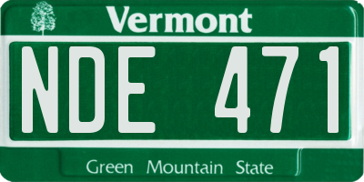 VT license plate NDE471