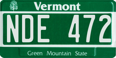 VT license plate NDE472