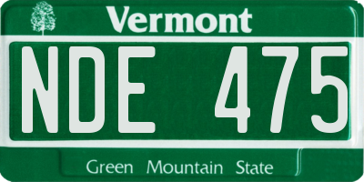 VT license plate NDE475