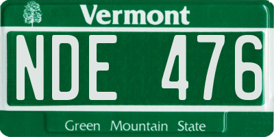 VT license plate NDE476