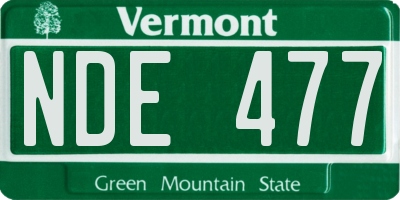 VT license plate NDE477
